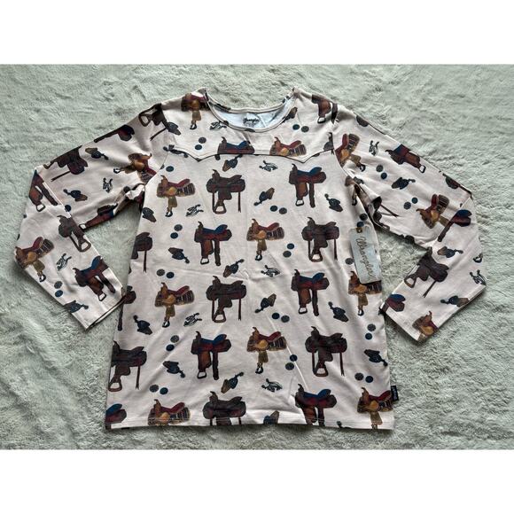 Wrangler Girls Saddle Print Long Sleeve Shirt XL NWT - Picture 1 of 9